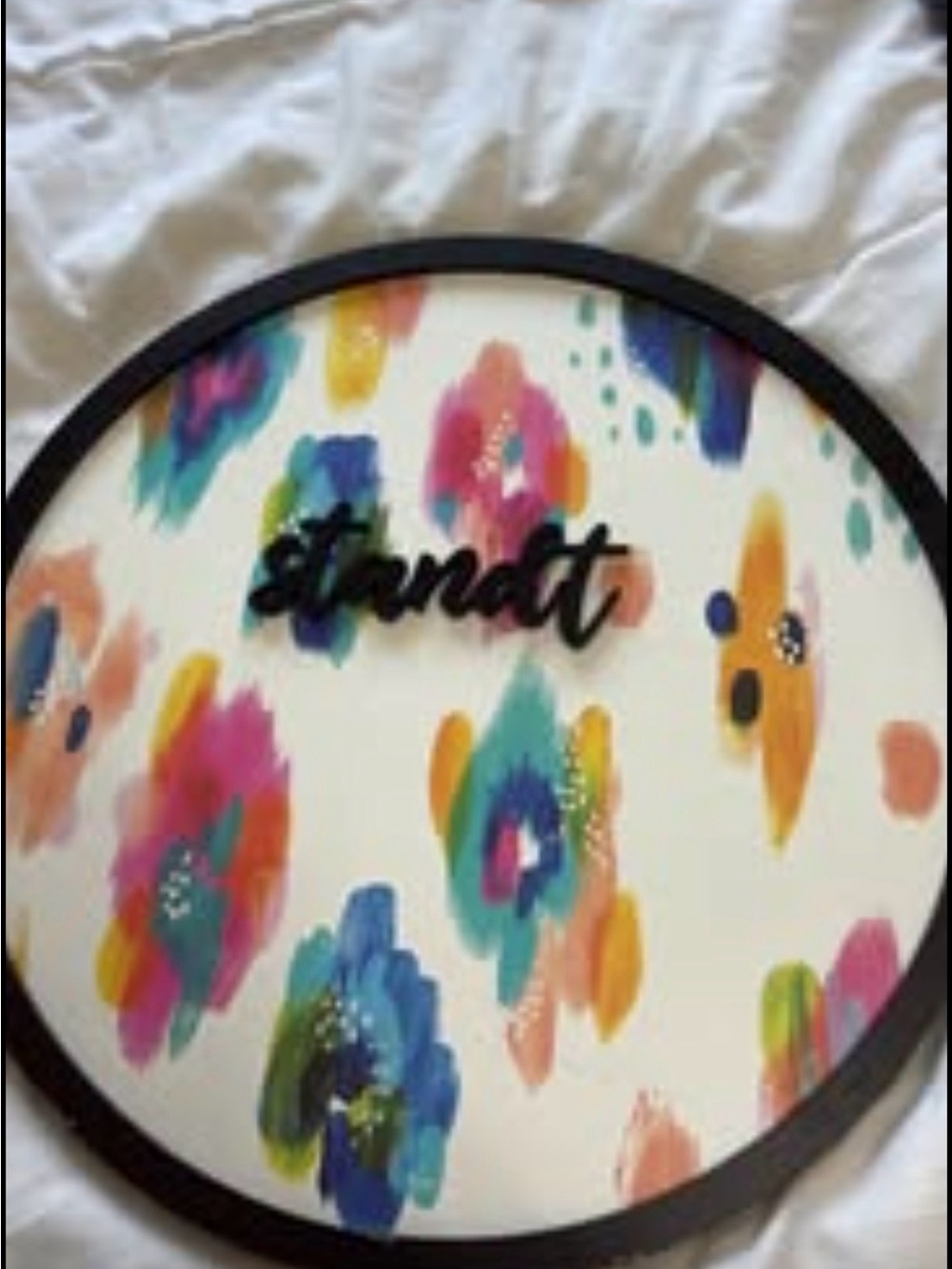 Multicolor Floral Wall Accent - Black Framed